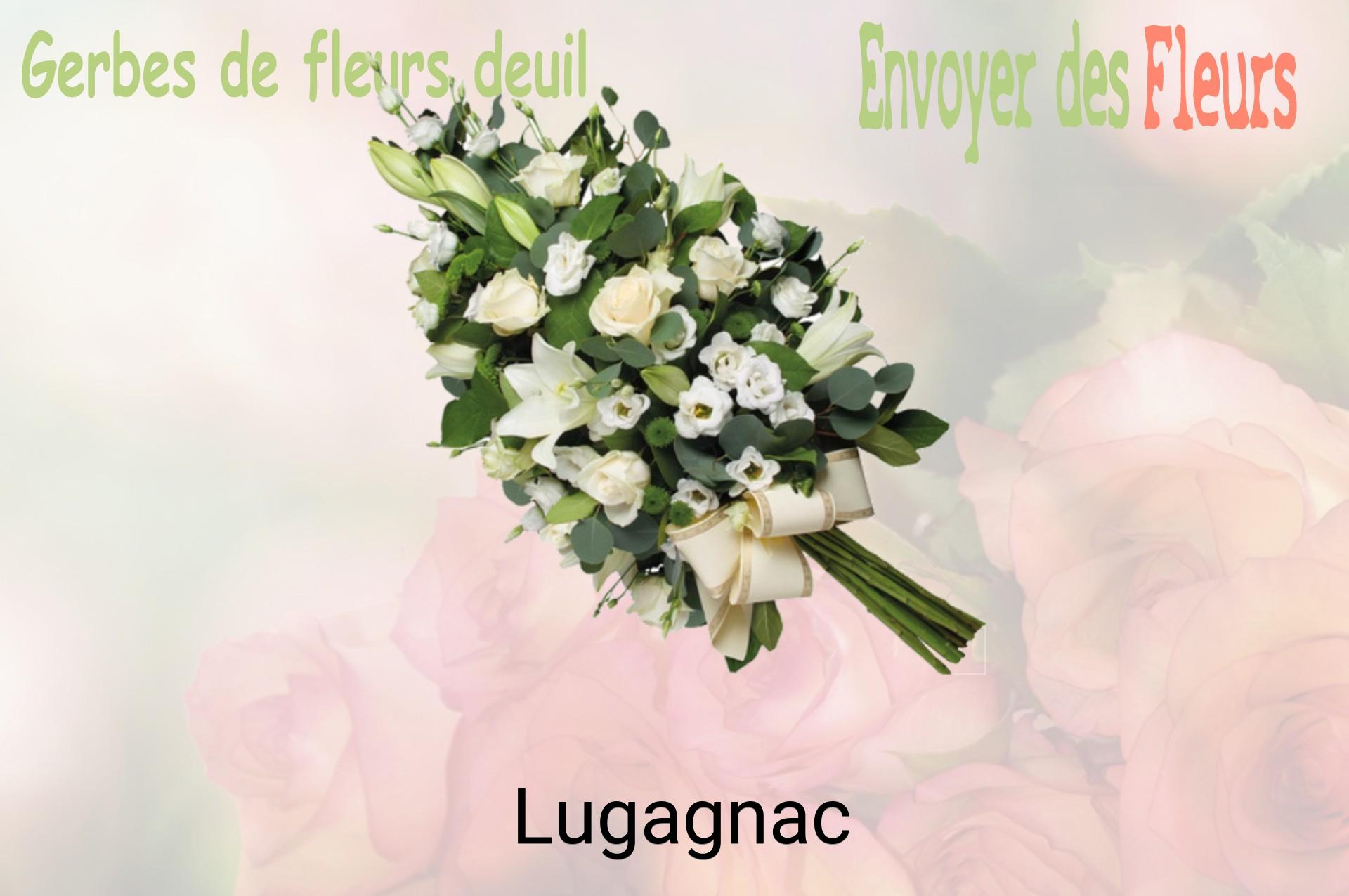 Gerbe de fleurs de deuil livrée à Lugagnac